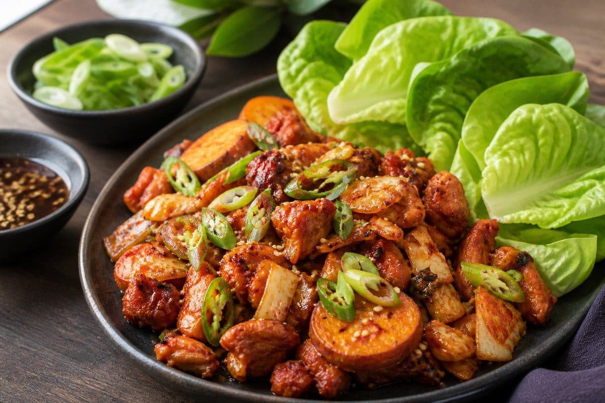 Dak-Galbi Lettuce Wraps